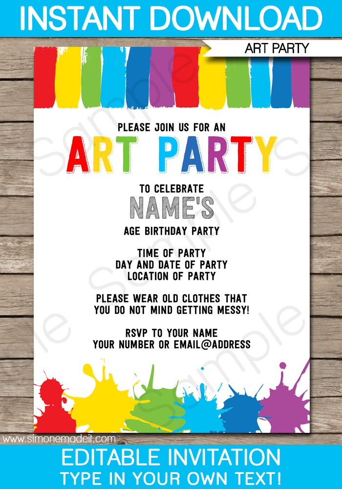 art-birthday-party-invitation-wording