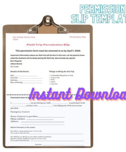 Blank Dance Team Permission Slip Template Pdf Sample