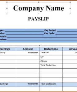 Blank Fair Work Pay Slip Template Word