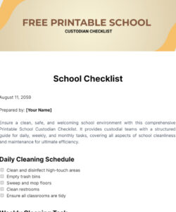 Blank Inventory Custodian Slip Template Word Sample