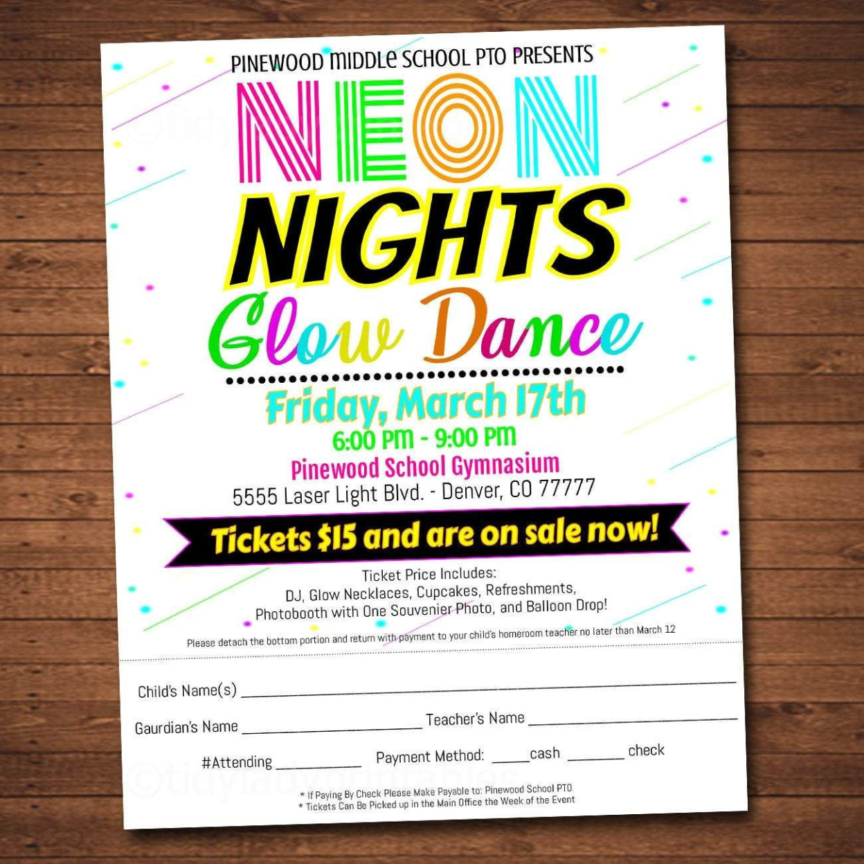 Blank School Dance Permission Slip Template