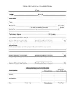Blank Teacher Permission Slip Template Pdf Sample