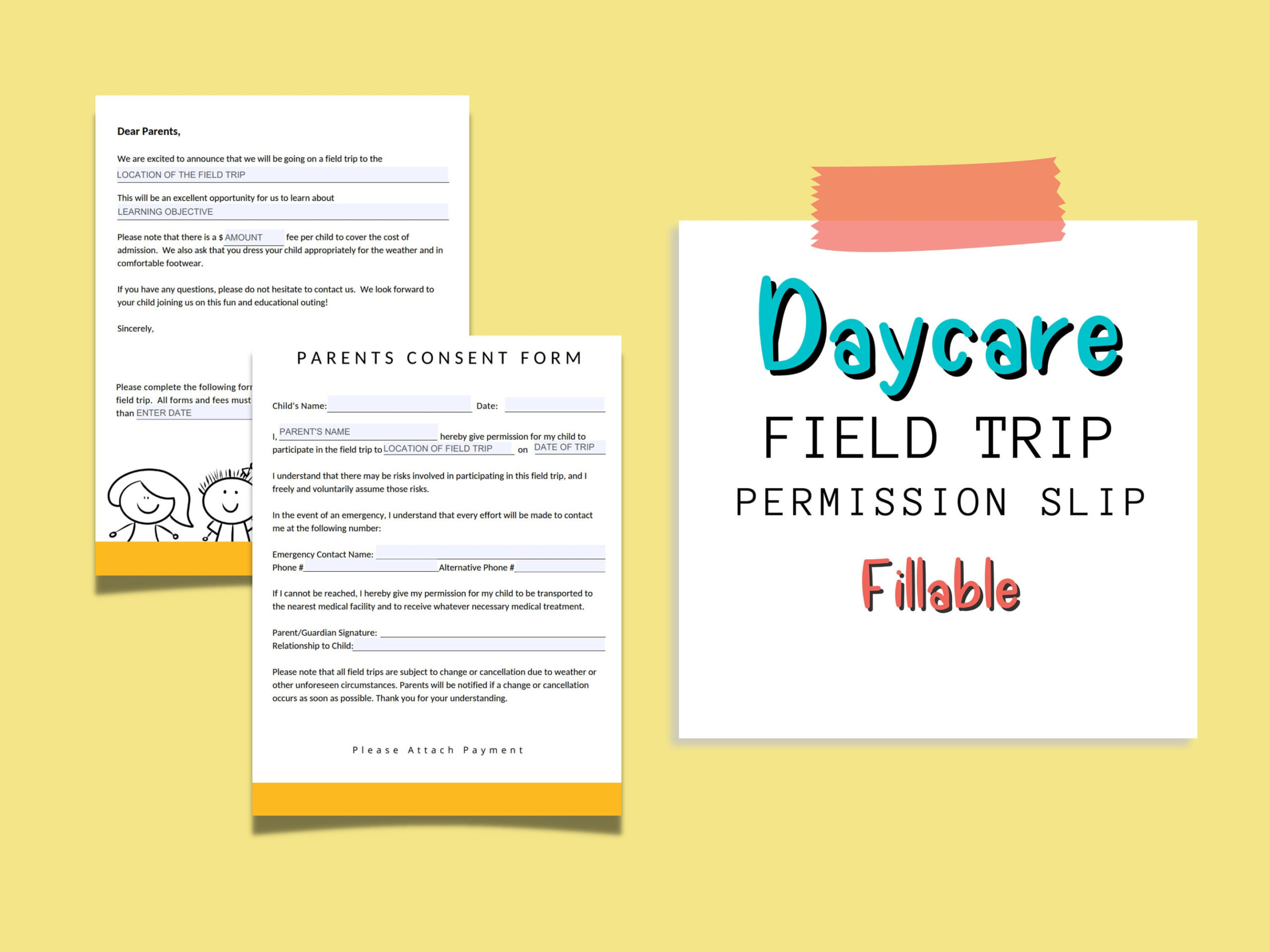 Blank Zoo Field Trip Permission Slip Template Doc Sample