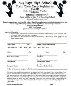 Cheerleading Permission Slip Template Excel