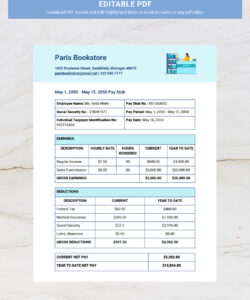 Contractor Pay Slip Template Word Sample