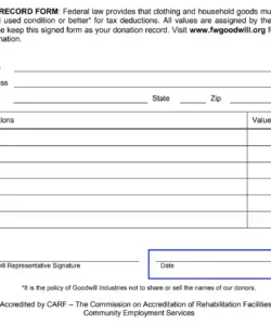 Custom Goodwill Donation Slip Template Excel Sample