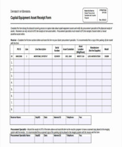 Custom Inventory Custodian Slip Template Word Sample
