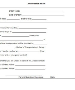 Custom Overnight Field Trip Permission Slip Template  Sample
