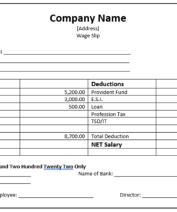 Custom Staff Salary Slip Template  Sample