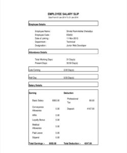 Domestic Worker Salary Slip Template Pdf
