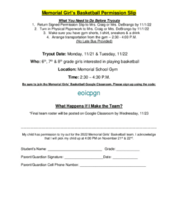 Editable Basketball Permission Slip Template  Sample