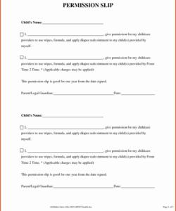 Editable Choir Permission Slip Template  Sample