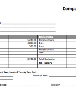 Editable Employee Salary Slip Template Doc Sample