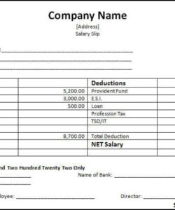 Editable Employee Salary Slip Template  Sample