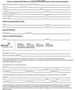 Editable Volunteer Permission Slip Template