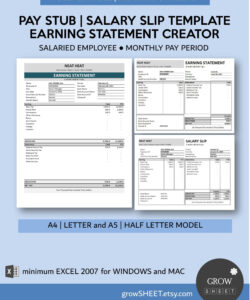Employee Salary Slip Template  Sample