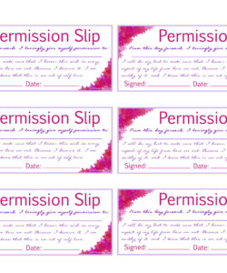 Free Blank Athletic Permission Slip Template Excel Sample