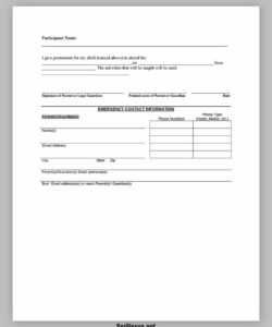 Free Blank Dance Team Permission Slip Template Pdf