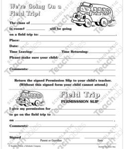 Free Blank Daycare Field Trip Permission Slip Template Excel Sample