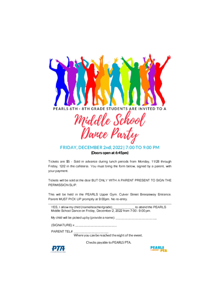 Free Blank School Dance Permission Slip Template