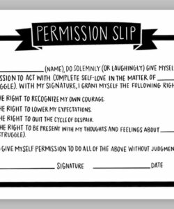 Free Blank Sleepover Permission Slip Template Word Sample