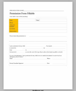Free Blank Volunteer Permission Slip Template  Sample