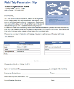 Free  Choir Permission Slip Template Doc Sample