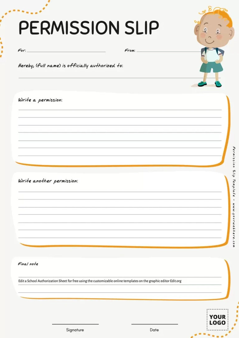 Free Custom Art Club Permission Slip Template Word Sample