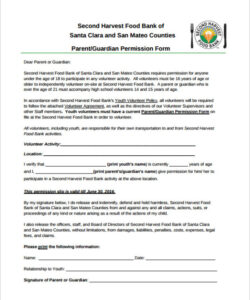 Free Custom Food Permission Slip Template Doc Sample