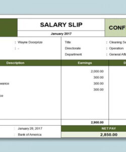 Free  Domestic Worker Salary Slip Template Doc