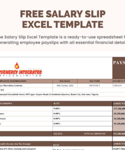 Free  Domestic Worker Salary Slip Template  Sample