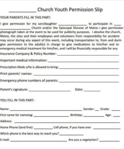 Free Editable Elementary School Club Permission Slip Template Excel Sample