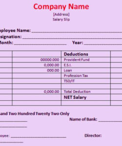 Free Editable Truck Driver Pay Slip Template Word Sample