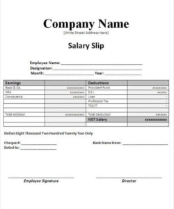 Free Printable Domestic Worker Salary Slip Template Excel Sample