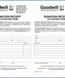 Free Printable Goodwill Donation Slip Template Excel