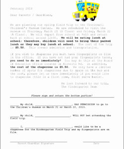 Free Printable Overnight Field Trip Permission Slip Template