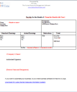 Free Printable Truck Driver Pay Slip Template Pdf