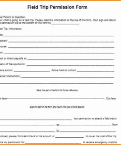 Free  Youth Camp Permission Slip Template Doc Sample