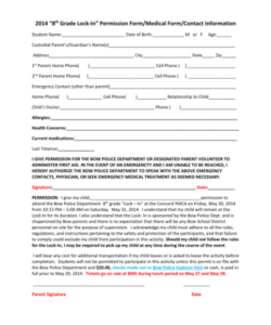Free  Youth Group Permission Slip Template Word