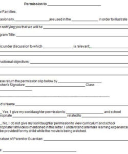 Free  Zoo Field Trip Permission Slip Template  Sample