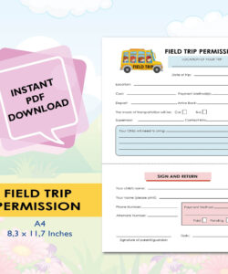 Free  Zoo Field Trip Permission Slip Template Word Sample