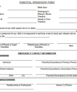 Printable Carnival Permission Slip Template Word Sample