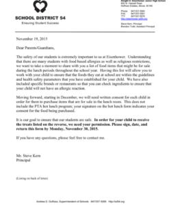 Printable Food Permission Slip Template Word