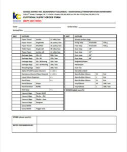 Printable Inventory Custodian Slip Template Word