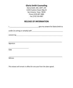 Printable School Counseling Permission Slip Template Word Sample