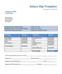 Printable Truck Driver Pay Slip Template Pdf