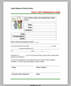 Printable Tutoring Permission Slip Template  Sample