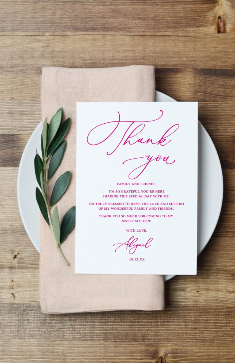 Sweet Sixteen Thank You Wording