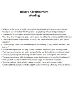 Bakery Advertisement Wording Free Bakery Advertisement Wording