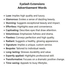 Eyelash Extensions Advertisement Words
